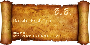 Baluh Bojána névjegykártya